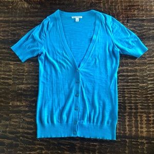 Banana Republic Turquoise Short Sleeve V-neck Cardigan - Size M (EUC)